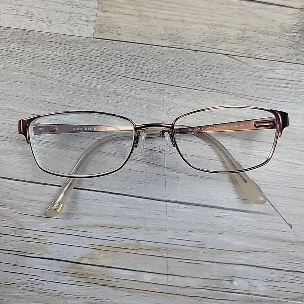 Anne Klein Eyeglasses AK 5048 208 Mocha 49-17-135‎ Frames Only Metal Full Rim